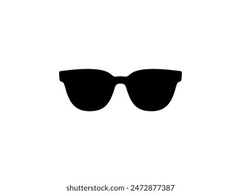 Sun Eye Glasses Silhouette, Front View, Flat Style, can use for Pictogram, Logo Gram, Apps, Art Illustration, Template for Avatar Profile Image, Website, or Graphic Design Element. Vector Illustration