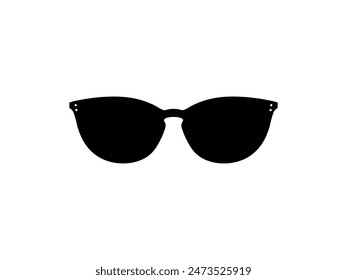 Sun Eye Glasses Silhouette, Front View, Flat Style, can use for Pictogram, Logo Gram, Apps, Art Illustration, Template for Avatar Profile Image, Website, or Graphic Design Element. Vector Illustration