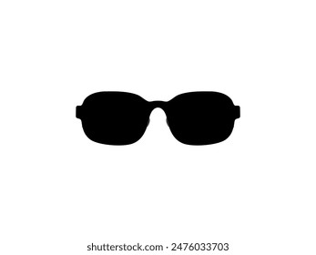 Sun Eye Glasses Silhouette, Front View, Flat Style, can use for Pictogram, Logo Gram, Apps, Art Illustration, Template for Avatar Profile Image, Website, or Graphic Design Element. Vector Illustration