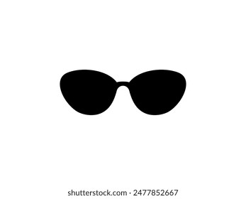Sun Eye Glasses Silhouette, Front View, Flat Style, can use for Pictogram, Logo Gram, Apps, Art Illustration, Template for Avatar Profile Image, Website, or Graphic Design Element. Vector Illustration