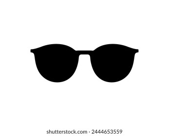 Sun Eye Glasses Silhouette, Pictogram, Front View, Flat Style, can use for Logo Gram, Apps, Art Illustration, Template for Avatar Profile Image, Website, or Graphic Design Element. Vector Illustration