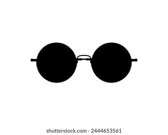 Sun Eye Glasses Silhouette, Pictogram, Front View, Flat Style, can use for Logo Gram, Apps, Art Illustration, Template for Avatar Profile Image, Website, or Graphic Design Element. Vector Illustration