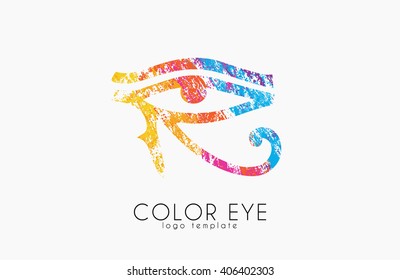 Sun Eye of Horus. reverse Moon Eye of Thoth. Egyptian symbol of protection. Color eye