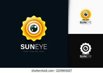 Sun eye logo design with gradient