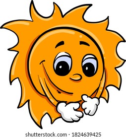 Sun with eyes, illustration, vector on white background