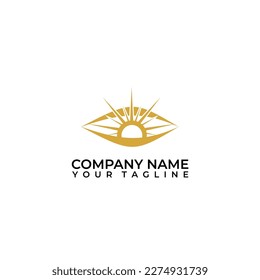 Sun Eyes vector icon. Sunshine vector logo design with isolated background.