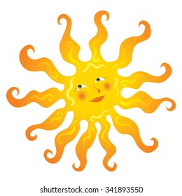 Sun with face