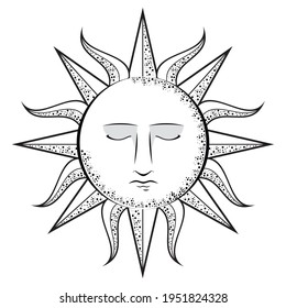 sun face astrology drawn icon