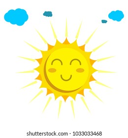 sun face cloud vector icon for web 