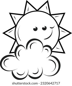 Sun face design for print or use as logo, card, flyer or T Shirt 