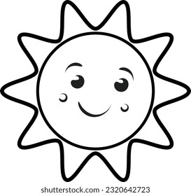 Sun face design for print or use as logo, card, flyer or T Shirt 