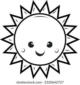 Sun face design for print or use as logo, card, flyer or T Shirt 