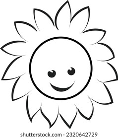 Sun face design for print or use as logo, card, flyer or T Shirt 
