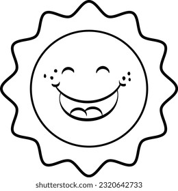 Sun face design for print or use as logo, card, flyer or T Shirt 