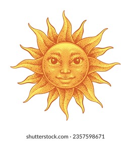 Sun face Hand Drawn Illustration