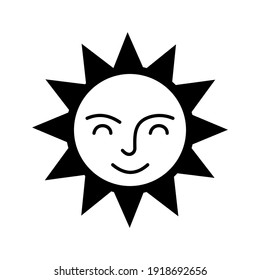 Sun with face icon isolated vector illustration. High quality black style vector icons