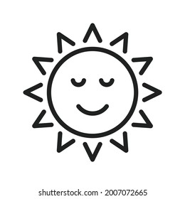 Sun with Face icon vector image. Can also be used for Seasonal. Suitable for mobile apps, web apps and print media.