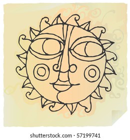 Sun face letter paper