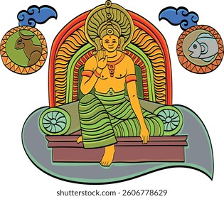 Sun face symbol  Aurudu Sinhala And Tamil New Year