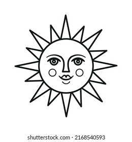 Sun Face Symbolvector Illustration Vector Illustration Stock Vector ...