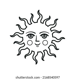 Sun Face Symbolvector Illustration Vector Illustration Stock Vector ...