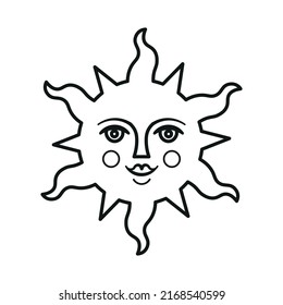 Sun Face Symbolvector Illustration Vector Illustration Stock Vector ...