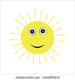 Sun with face vector flat icon