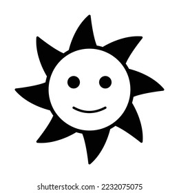 Sun face Vector Icon fully editable

