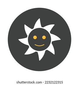 Sun face Vector Icon fully editable

