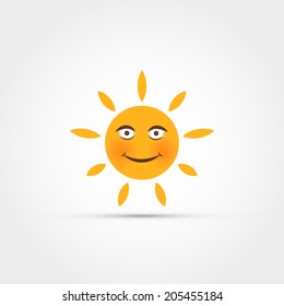Sun with face vector illustration