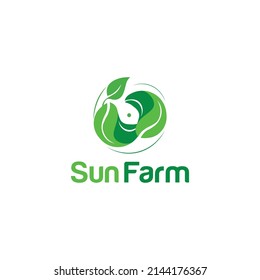 Sun farm logo design templates natural