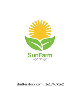 Sun Farm Logo and Icon Vector Template