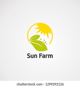 sun farm logo vector, icon, and element