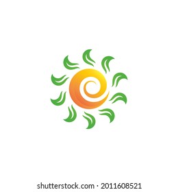 sun farm logo Vector icon design illustration Template