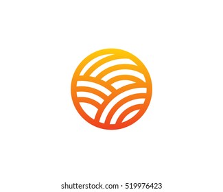 Sun Farm Nature Logo Design Template