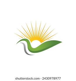 Sun Farm Vektor Icon Illustration Design