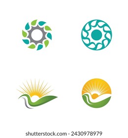 Sun Farm vector icon illustration design