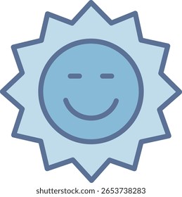 Icono de tono azul lleno de sol