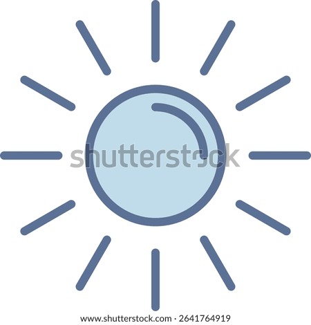 Sun Filled Blue Tone Icon