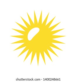 Sun filled flat icon, line vector sign, flat colorful pictogram isolated on white. Sunny day weather symbol, logo illustration. Pixel perfect vector graphics