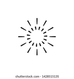 Sun and Fireworks Icon Logo Vector
