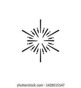 Sun and Fireworks Icon Logo Vector