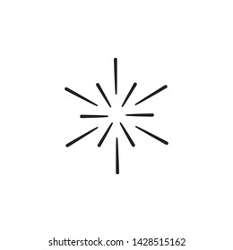 Sun and Fireworks Icon Logo Vector