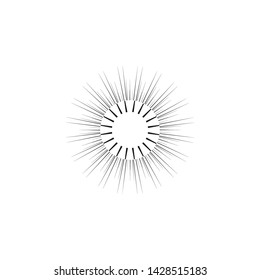 Sun and Fireworks Icon Logo Vector