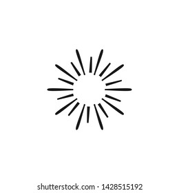 Sun and Fireworks Icon Logo Vector