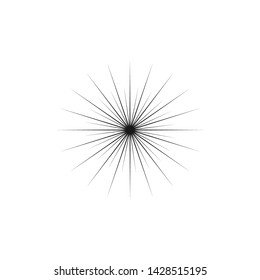 Sun and Fireworks Icon Logo Vector