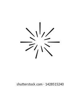 Sun and Fireworks Icon Logo Vector