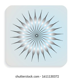sun flakes symbol card in clear blue silver shades