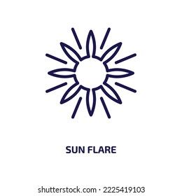 sun flare icon from nature collection. Thin linear sun flare, flare, bright outline icon isolated on white background. Line vector sun flare sign, symbol for web and mobile