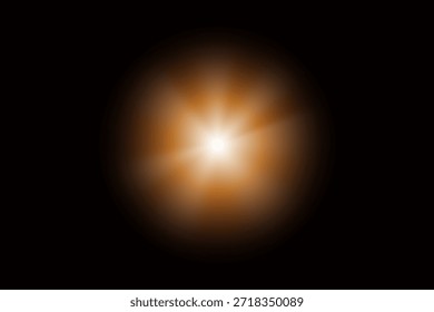 Bengala del sol en el fondo negro